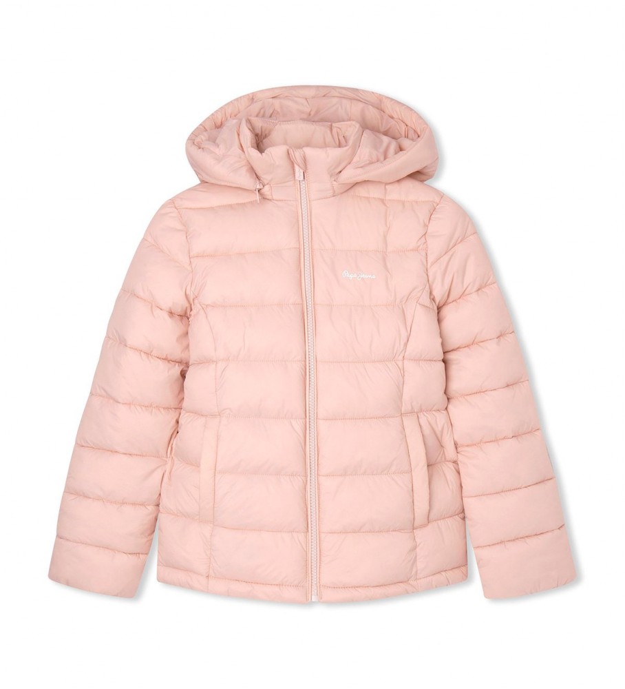 Jaqueta curta rosa de plumas Simone da Pepe Jeans