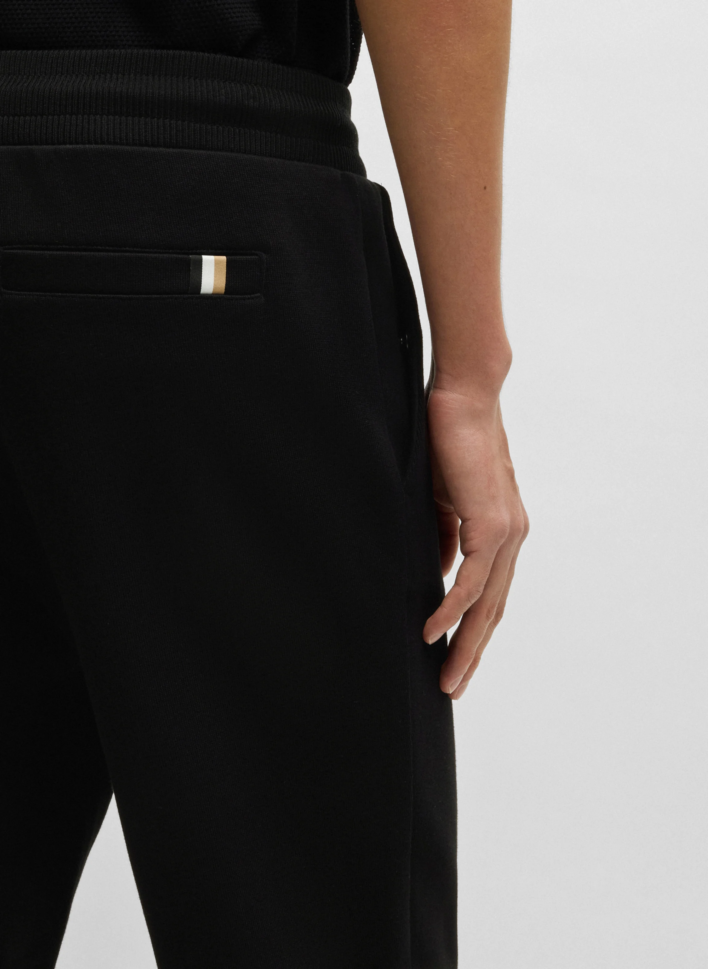 Jogging slim avec cordons| Noir