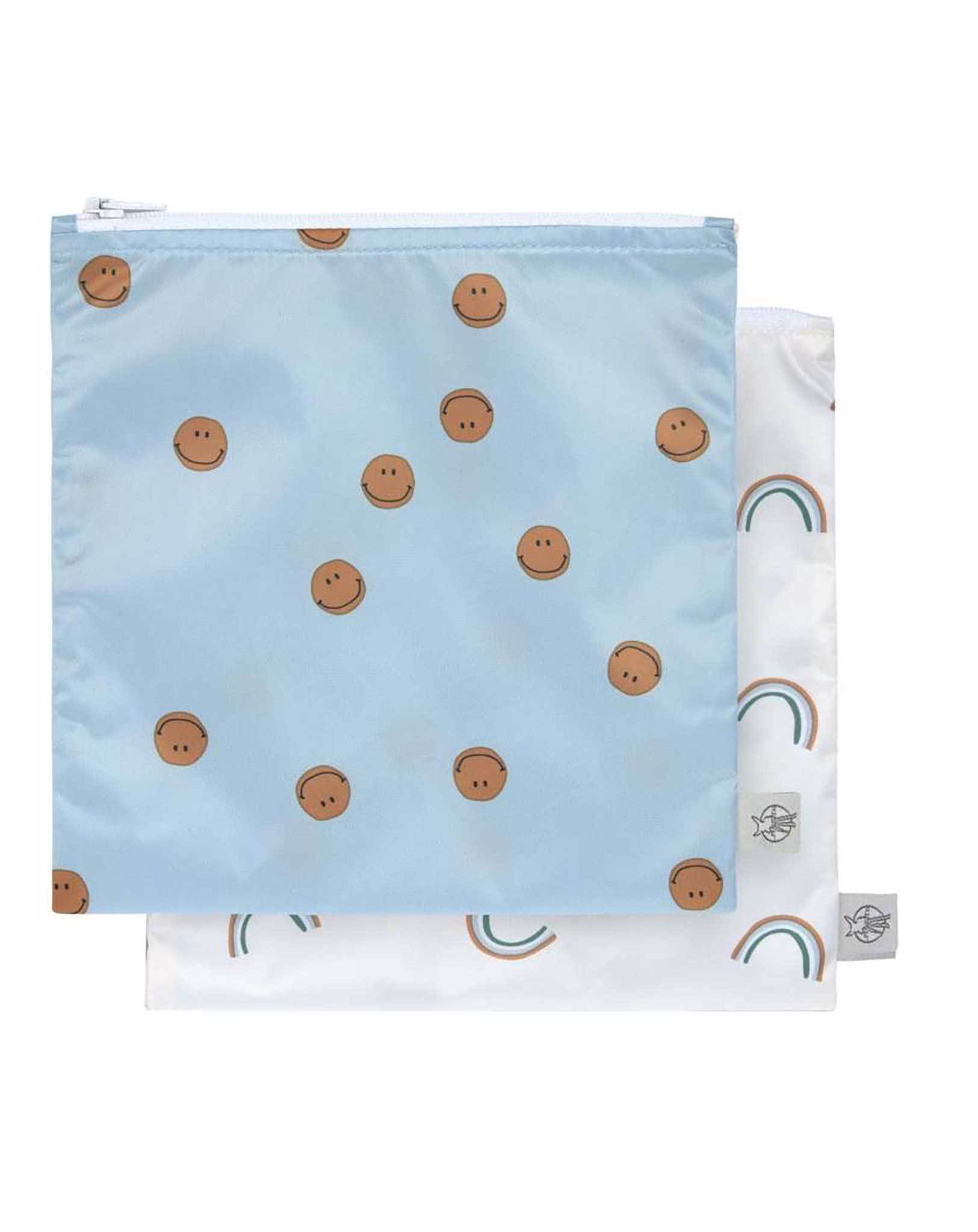 Frühstücksbeutel HAPPY RASCALS SMILE 2er-Set in sky blue