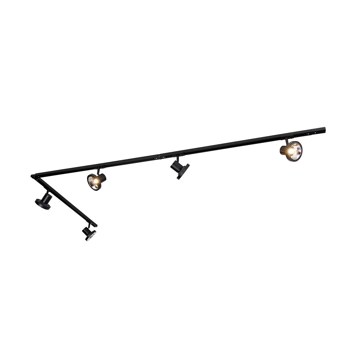 Modern railsysteem met 5 spots zwart 1-fase 300 cm - Iconic Jeany
