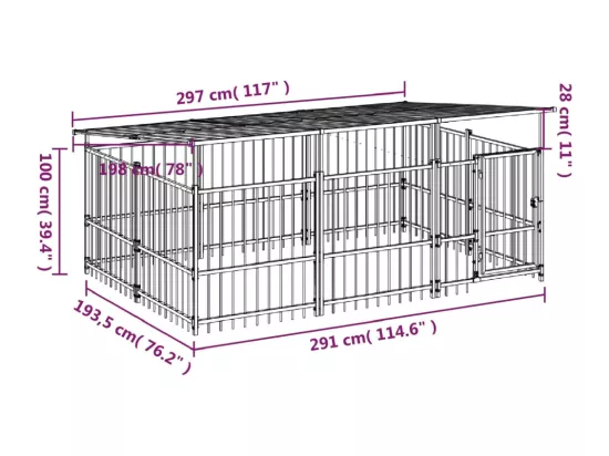 Chenil cage enclos pac noire 297 x 198 x 128 cm 02_0041764