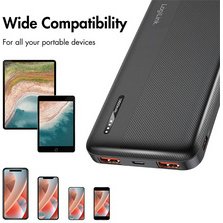 Powerbank, 10.000 mAh, 2x USB-A, 2x USB-C