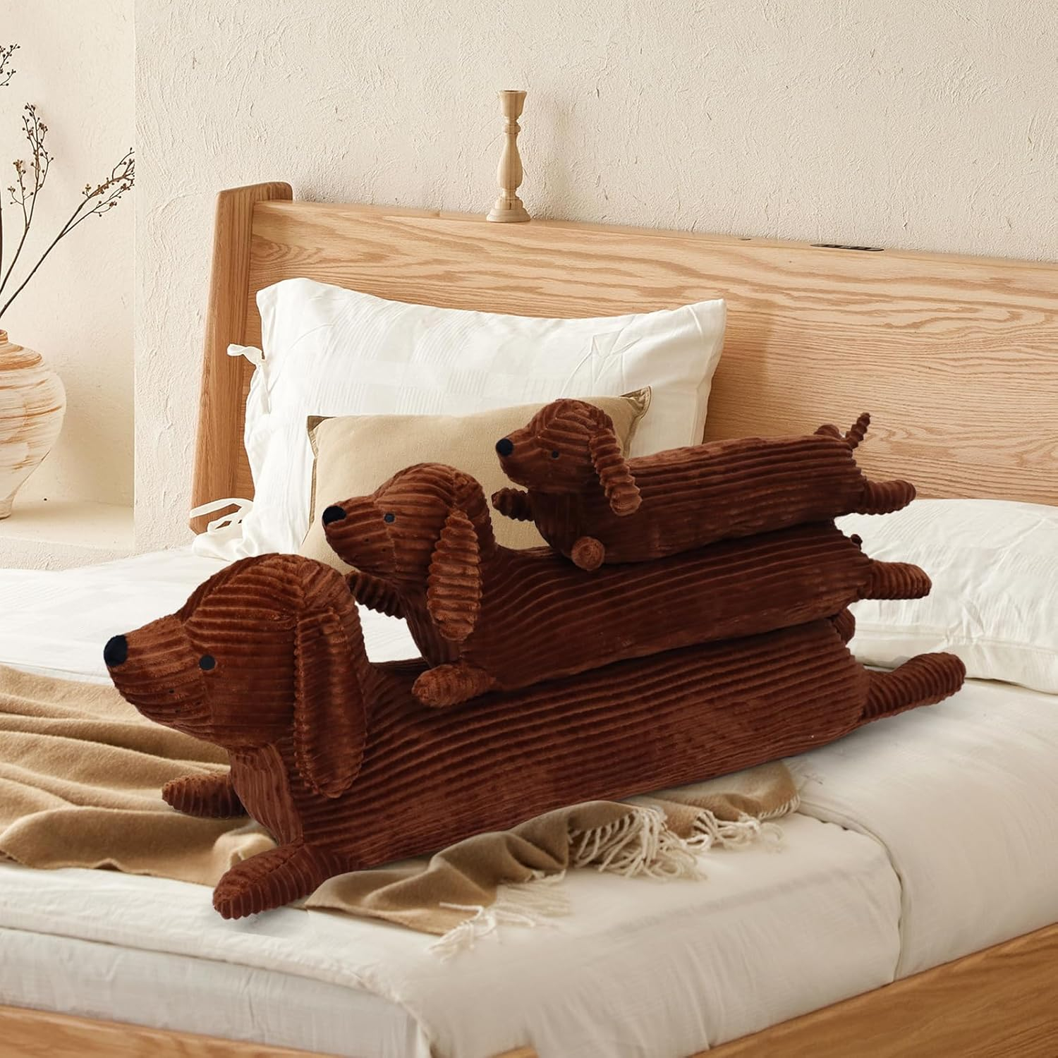 (70cm) Kuscheliger Plüschtier Dackel Kinder Spielzeug Flauschiges Kuscheltier - Braun