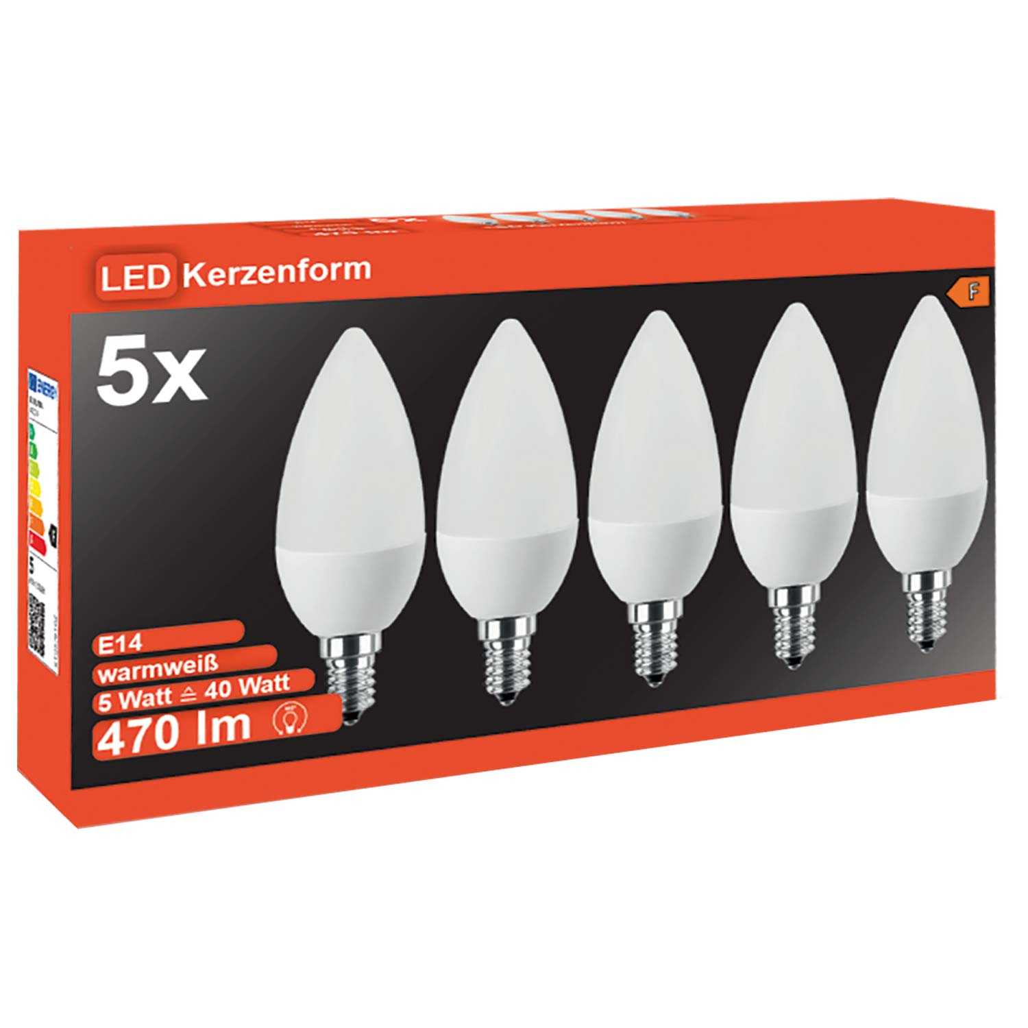 Lampe LED 5er SMD C35 E14 5W 470lm