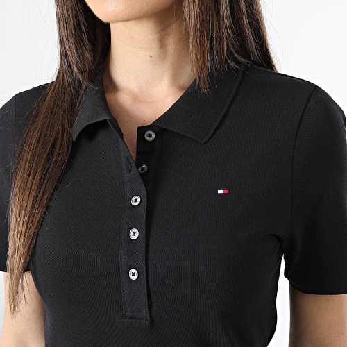 Robe Polo Manches Courtes Slim Femme Piqué 7853 Noir