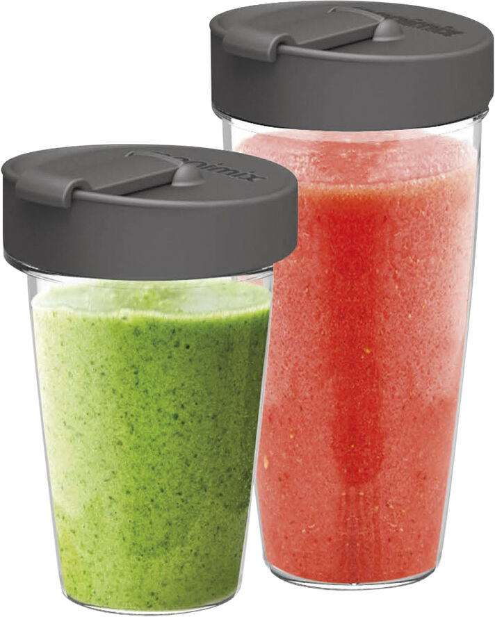Magimix To-go bæger-sæt til blender 2 dele klar/grå 40/70 Transparent, grå