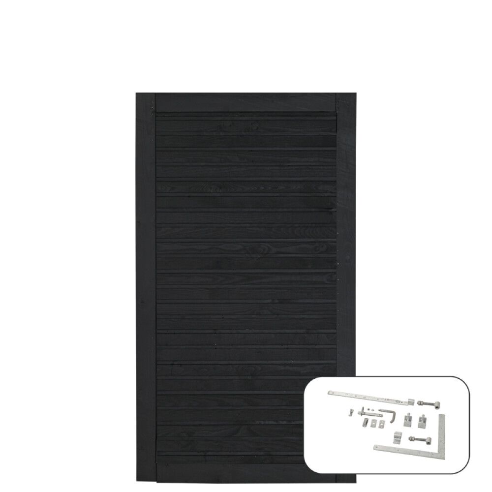 PORT PLUS PLANK INKL. BESLAG PEFC SVART 100X163CM
