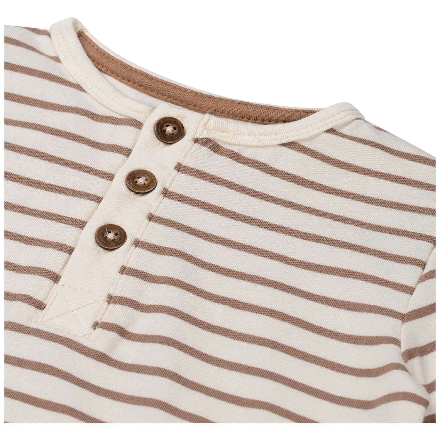 Prénatal baby T-shirt korte mouwen strepen bruin