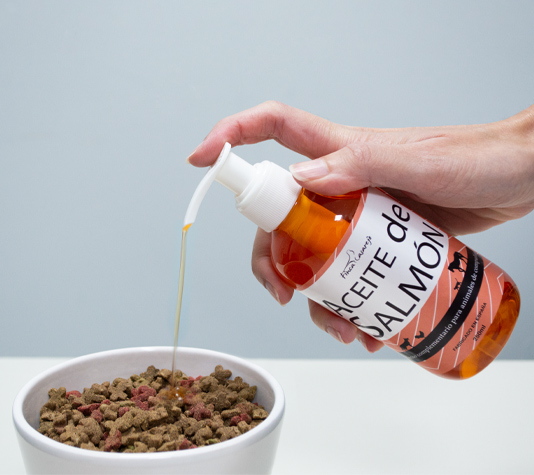 Óleo de Salmão para Cães, Gatos e Cavalos (250 ml) | Rico em Ômega 3, 6 e 9 para a Saúde da Pele, Pelagem e Penas dos Animais de Estimação