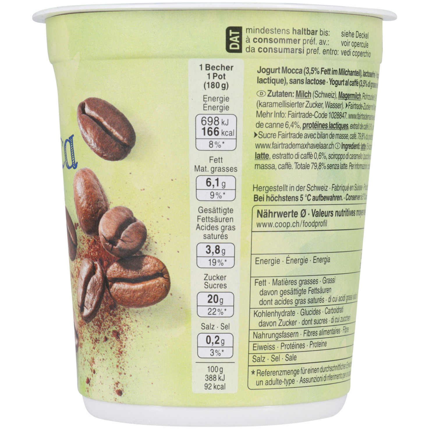 Free From Fairtrade Joghurt Mokka lactosefrei 2x180g