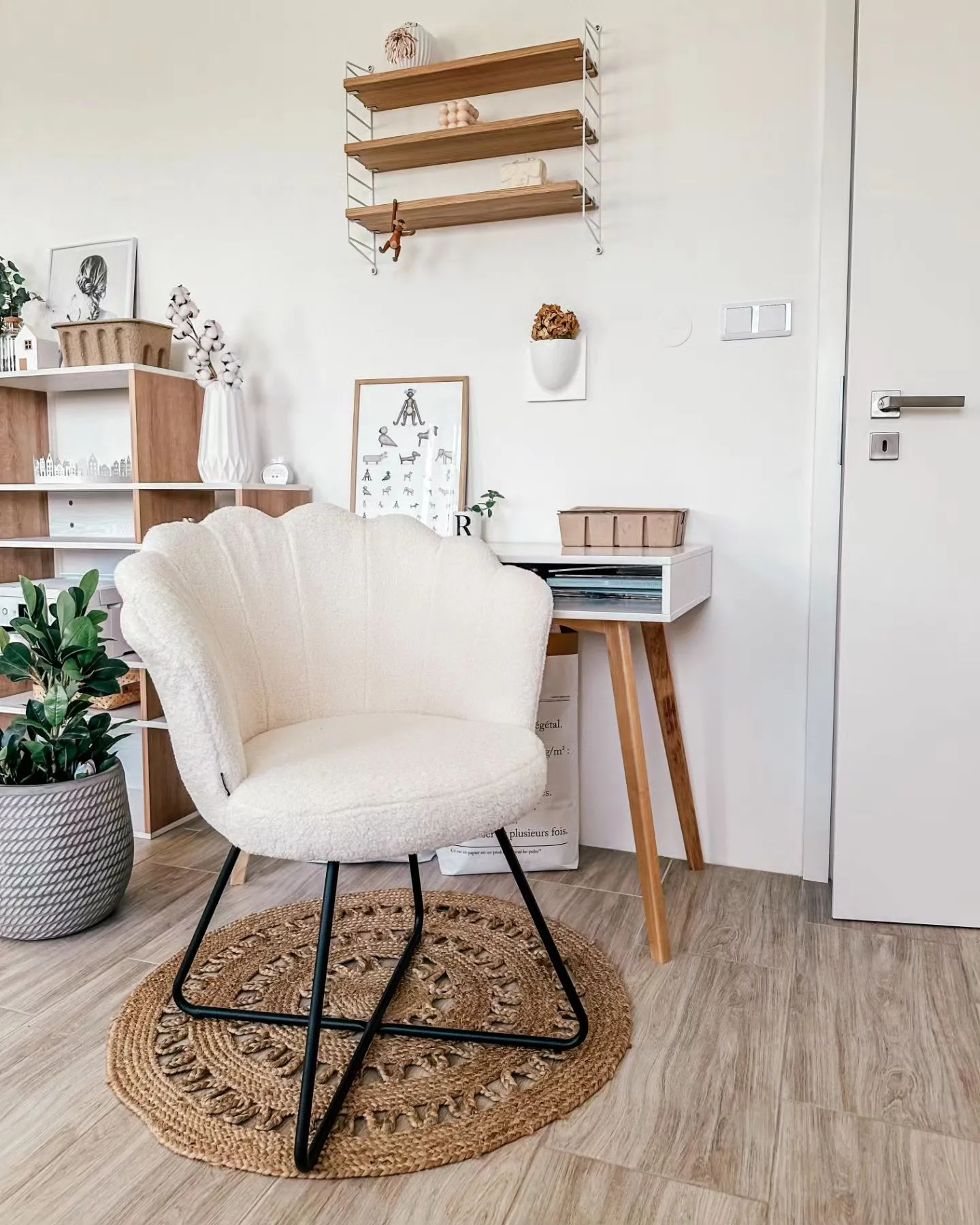 Fauteuil LOVELOCK Bouclé Wit