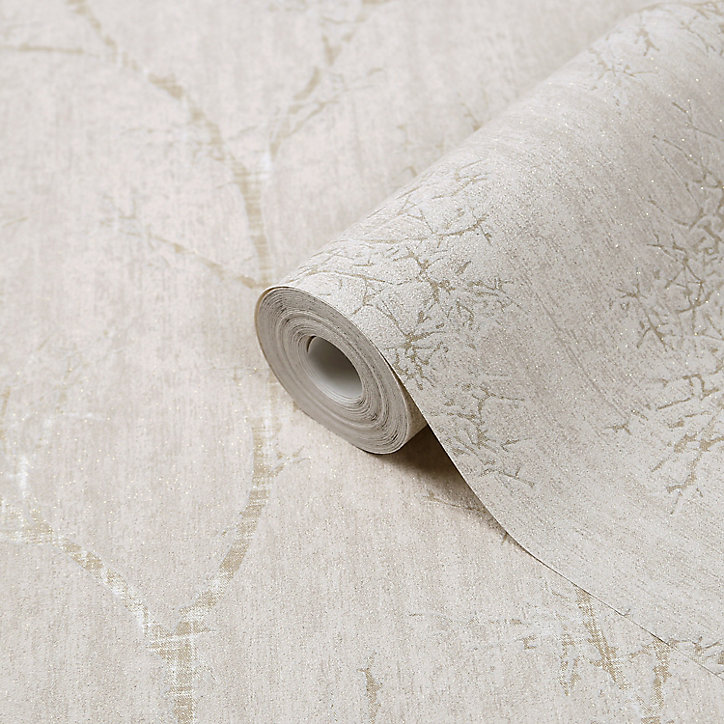 Papier peint vinyle sur intissé Drave beige