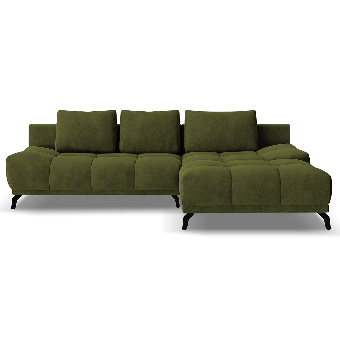 Windsor & Co Canapé d'angle Droit Convertible avec Coffre Cirrus 5 Places vert - 290x182x90 cm
