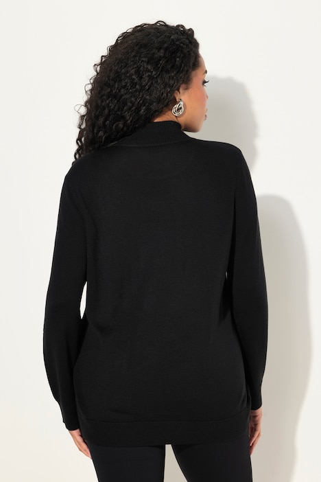 Pullover, edle Schurwoll-Seidenmischung, Stehkragen, Langarm