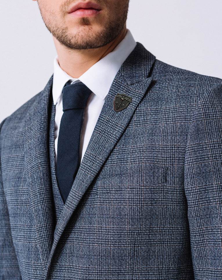Veste prince de galles bleue 