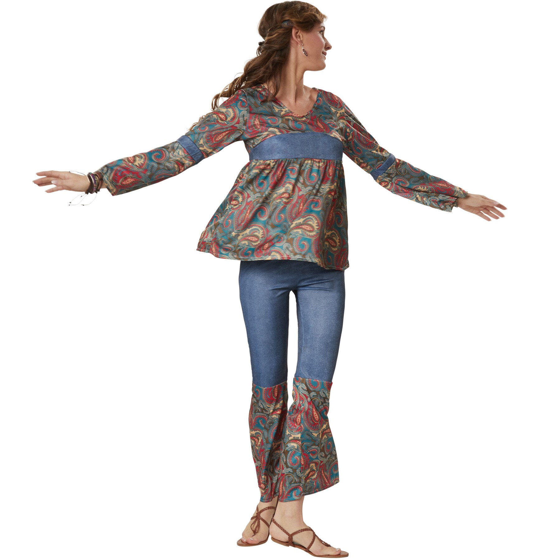 tectake® Frauenkostüm Hippie Girl Harmony