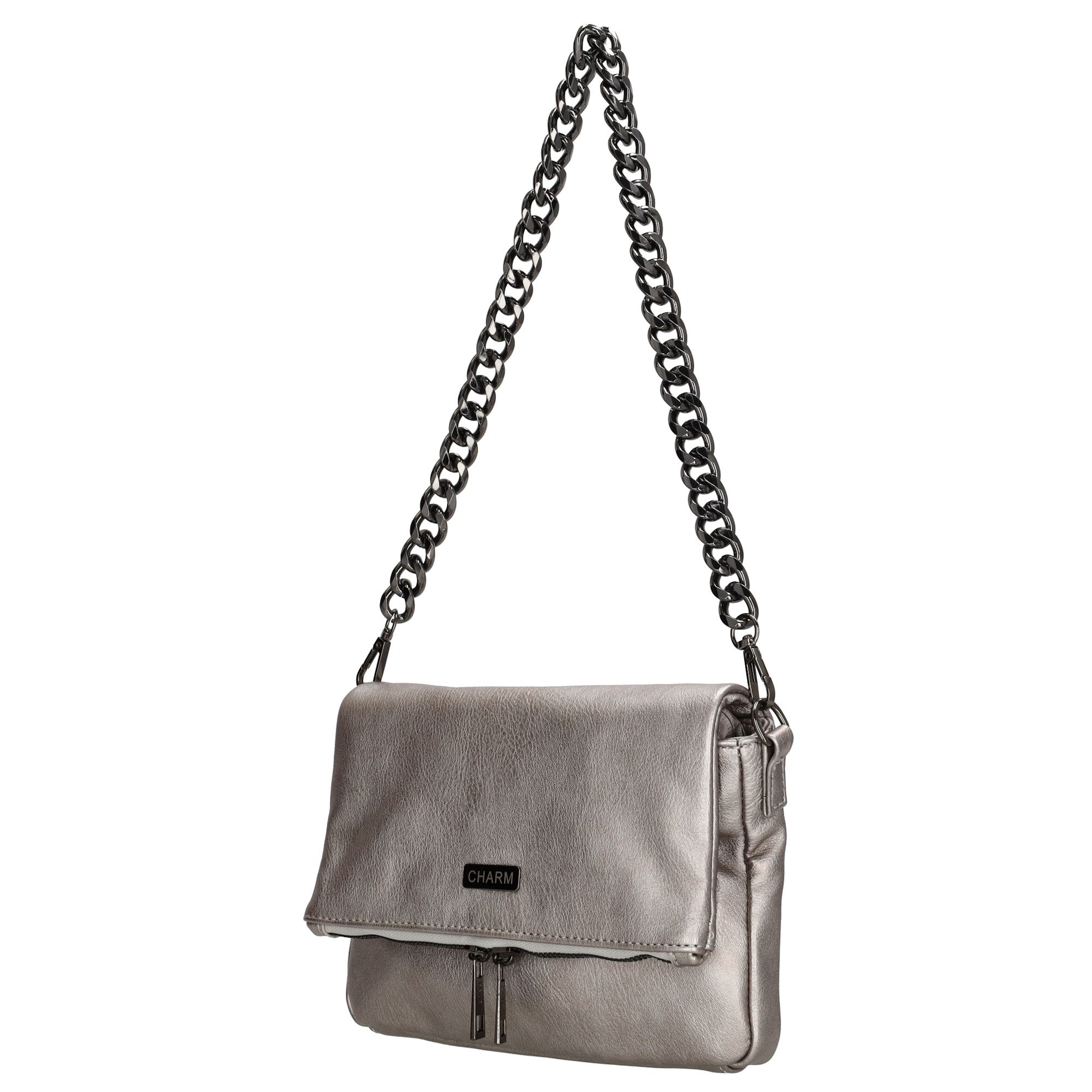 Charm London Bayswater Schoudertas Donkerzilver