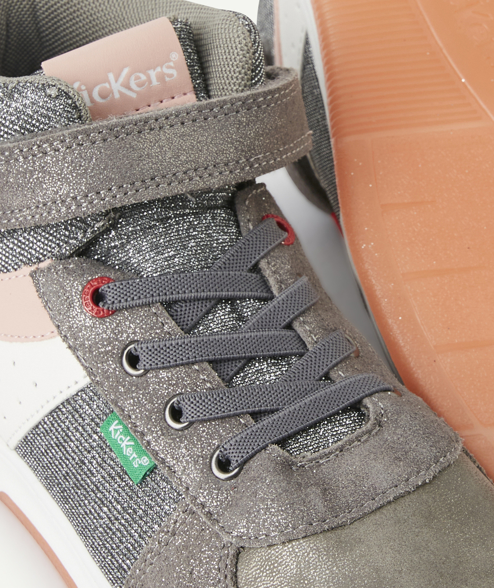 KICKERSBASKETS KICKALIEN FILLE GRIS ROSE COULEUR ARGENTÉE