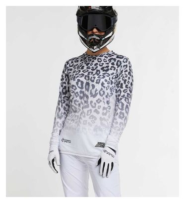 Maillot Manches Longues Femme Dharco Signé Amaury Pierron Léopard Blanc