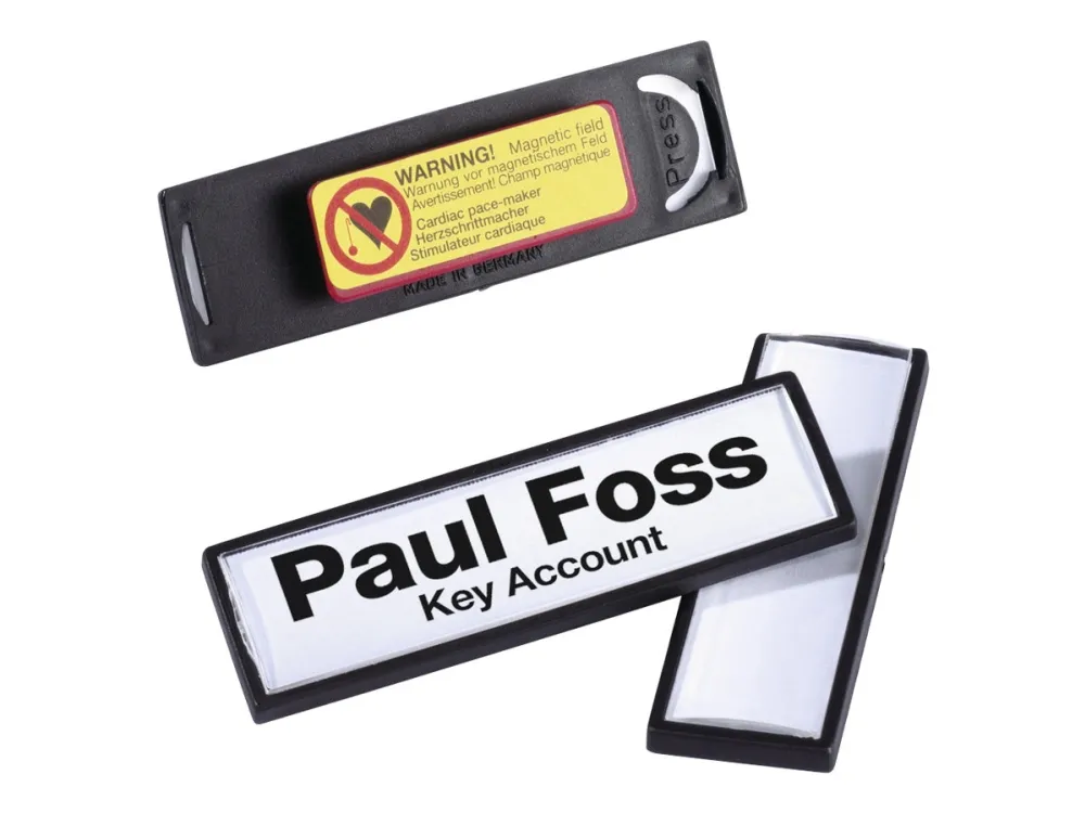 Navneskilt Durable CLIP CARD 17x67 mm med magnet - (25 stk.)