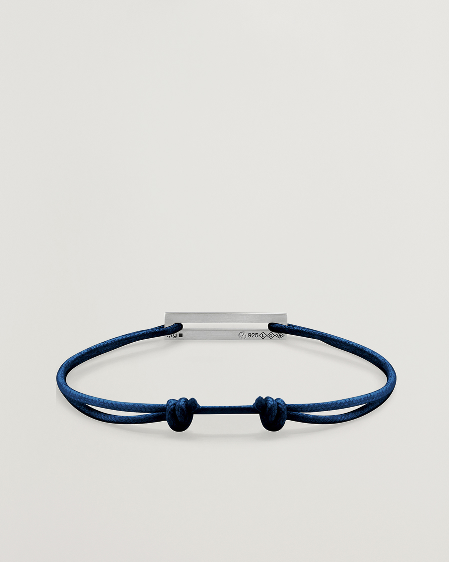 LE GRAMME Cord Bracelet Le 17/10 Navy/Sterling Silver