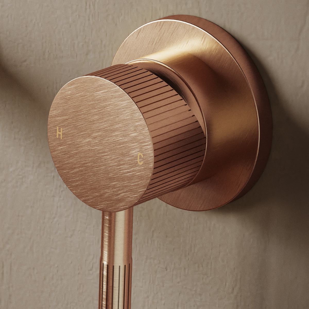 Saniclear Copper Stripes inbouw wastafelkraan geborsteld koper