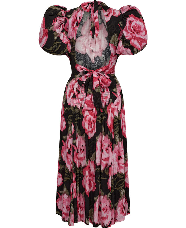 ROTATE Birger Christensen Jacquard Bell Maxi Dress Lilac sachet comb.