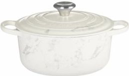 Le Creuset - Braadpan Signature Marble - Wit - ø 24 cm - 4.2 Liter