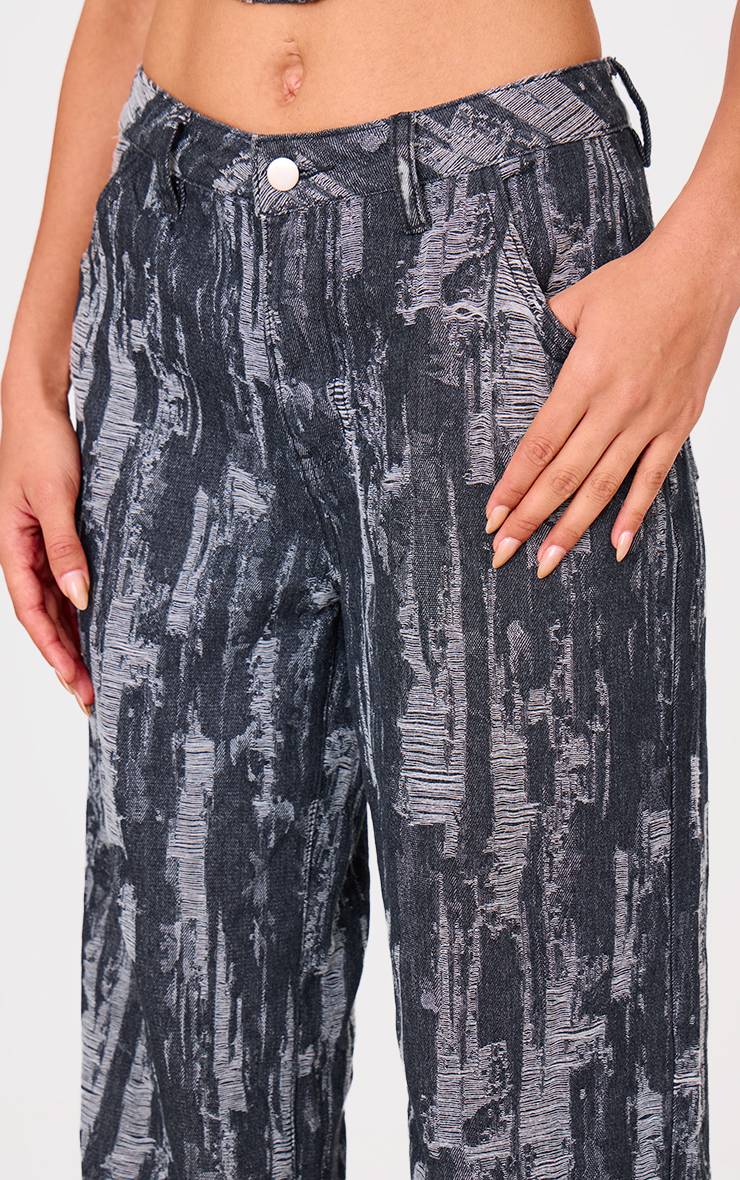 Noir Jean Large En Jacquard