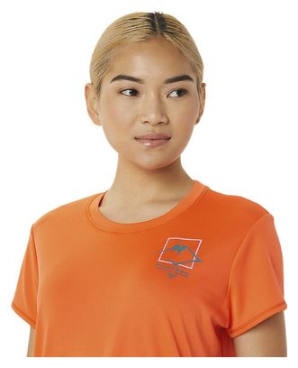 Maillot manches courtes Asics Fujitrail Logo Orange Femme
