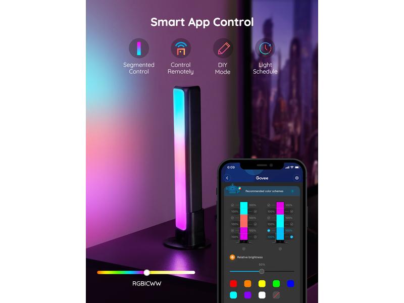 Govee Lichtbalken Flow Plus, RGBICWW, WiFi   Bluetooth Smarte Lichtbalken für Displays mit Grösse bis 45 Zoll