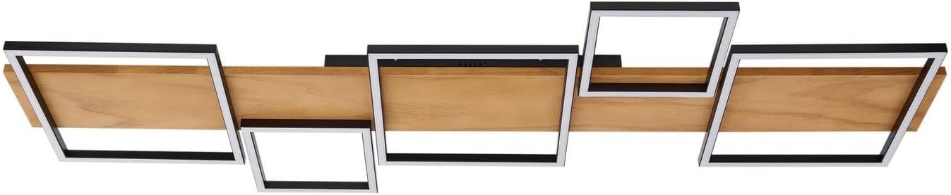 Lindby LED Deckenleuchte Galad dimmbar (Modern) aus Holz (5 flammig,) - Lampe Deckenlampe Wohnzimmerleuchte