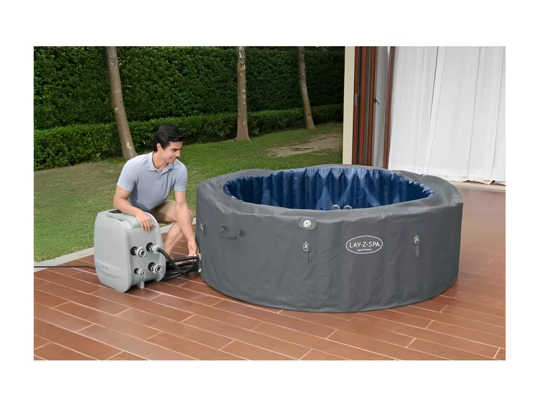 Spa gonflable Lay-Z-Spa Santorini rond HydroJet Pro 5/7 places - Bestway