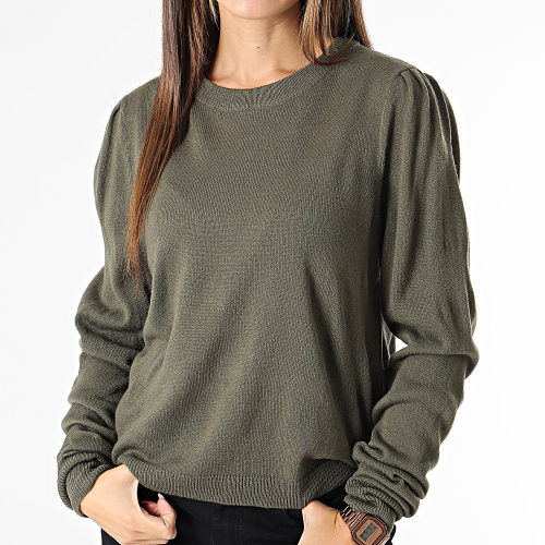 Pull Crop Femme Laura Vert Kaki