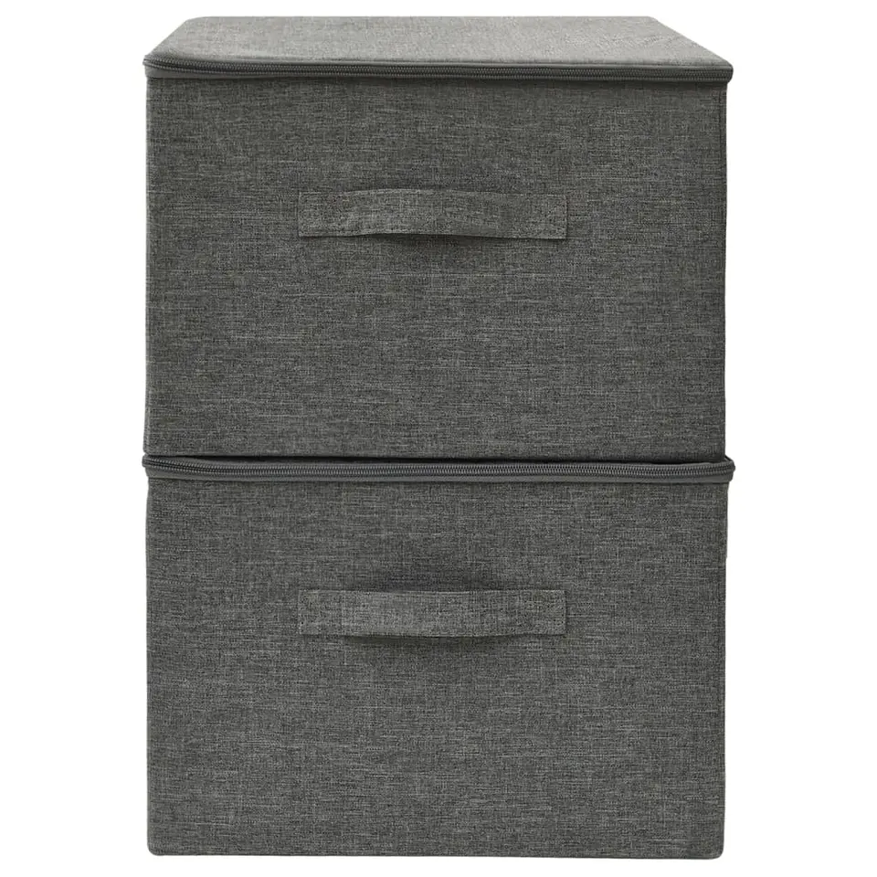 vidaXL - Opbergbox Opbergboxen - Antraciet - Stof - 2 stuks
