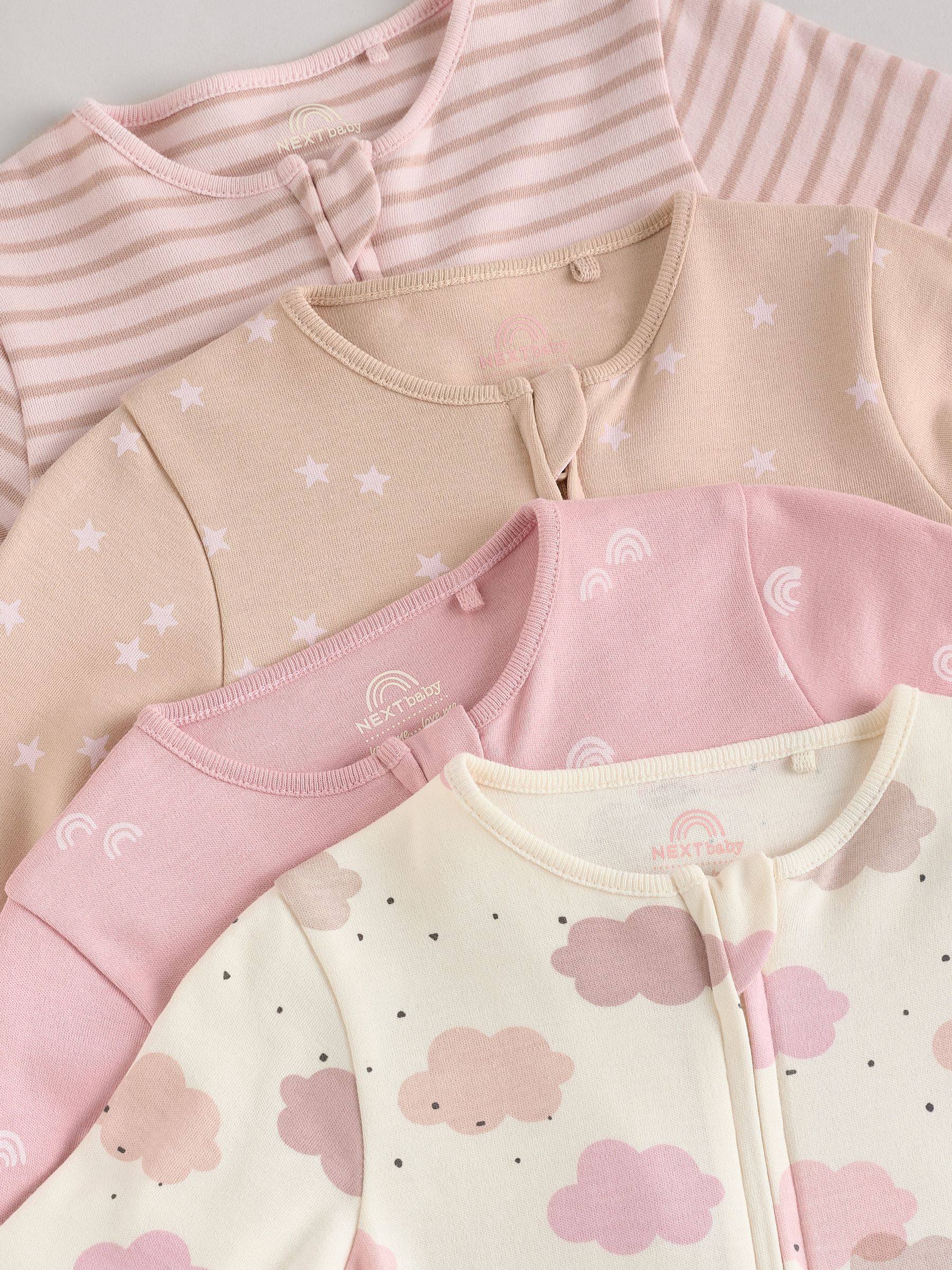 Roze - 4 Pack Baby-pyjama's met tweewegrits (0mnd -3jr)