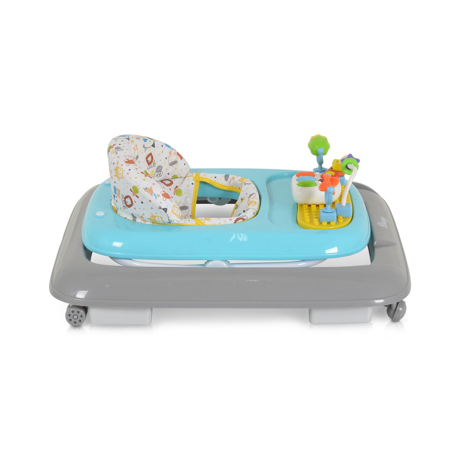 Moni Lauflernhilfe Bravy mit Spielcenter, klappbar, Spielbrett, Musik, Stopper blau
