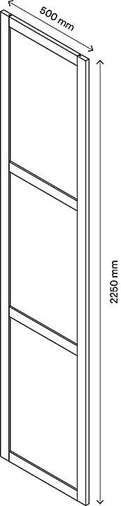 Porte battante verre opaque blanche GoodHome Atomia H. 224,7 x 49,7 cm