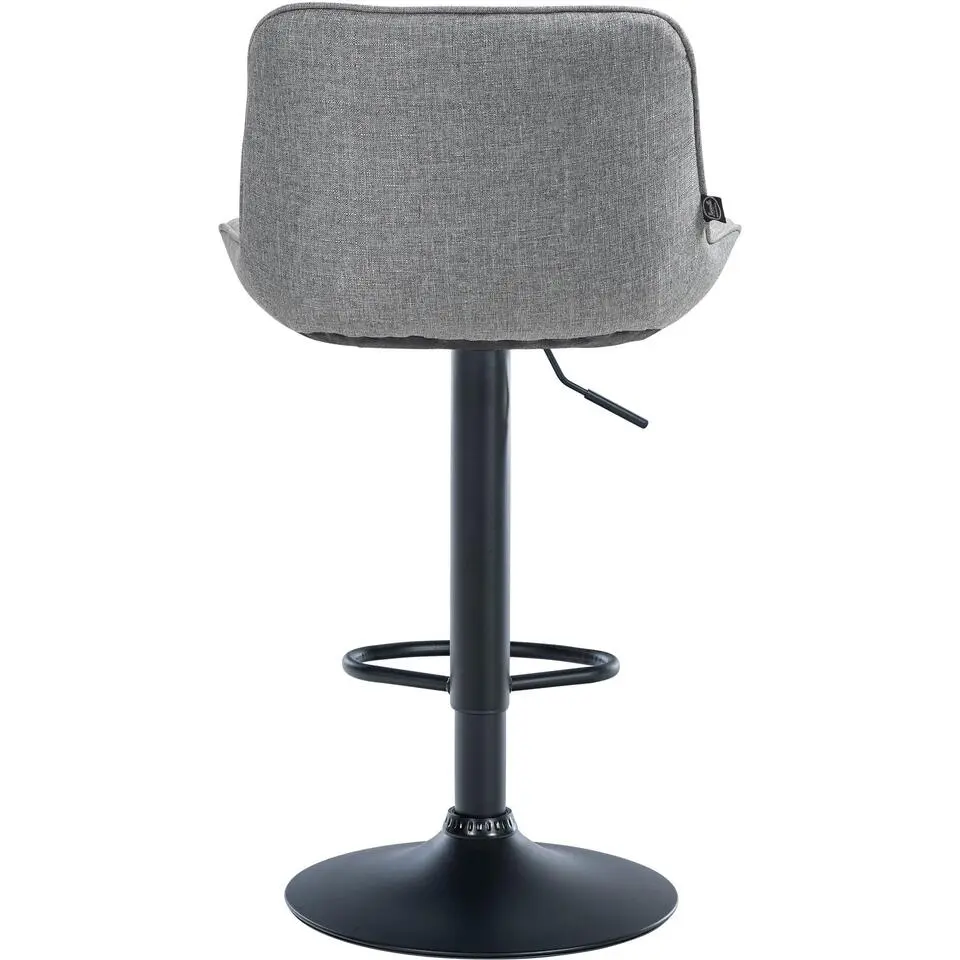CLP Set van 2 Barkruk Vonore zwart Frame - Stof - grijs