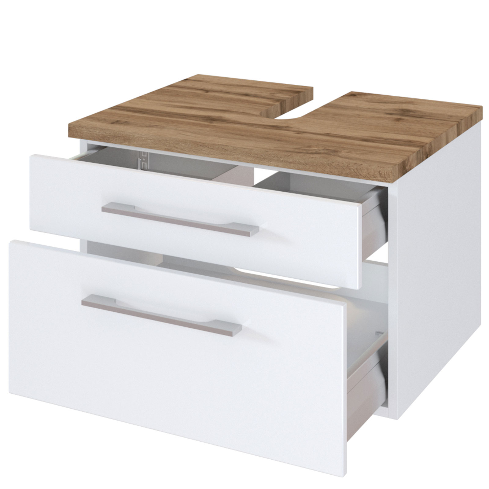 2-teiliges Badmöbel-Set DAVOS - weiß - 60 cm