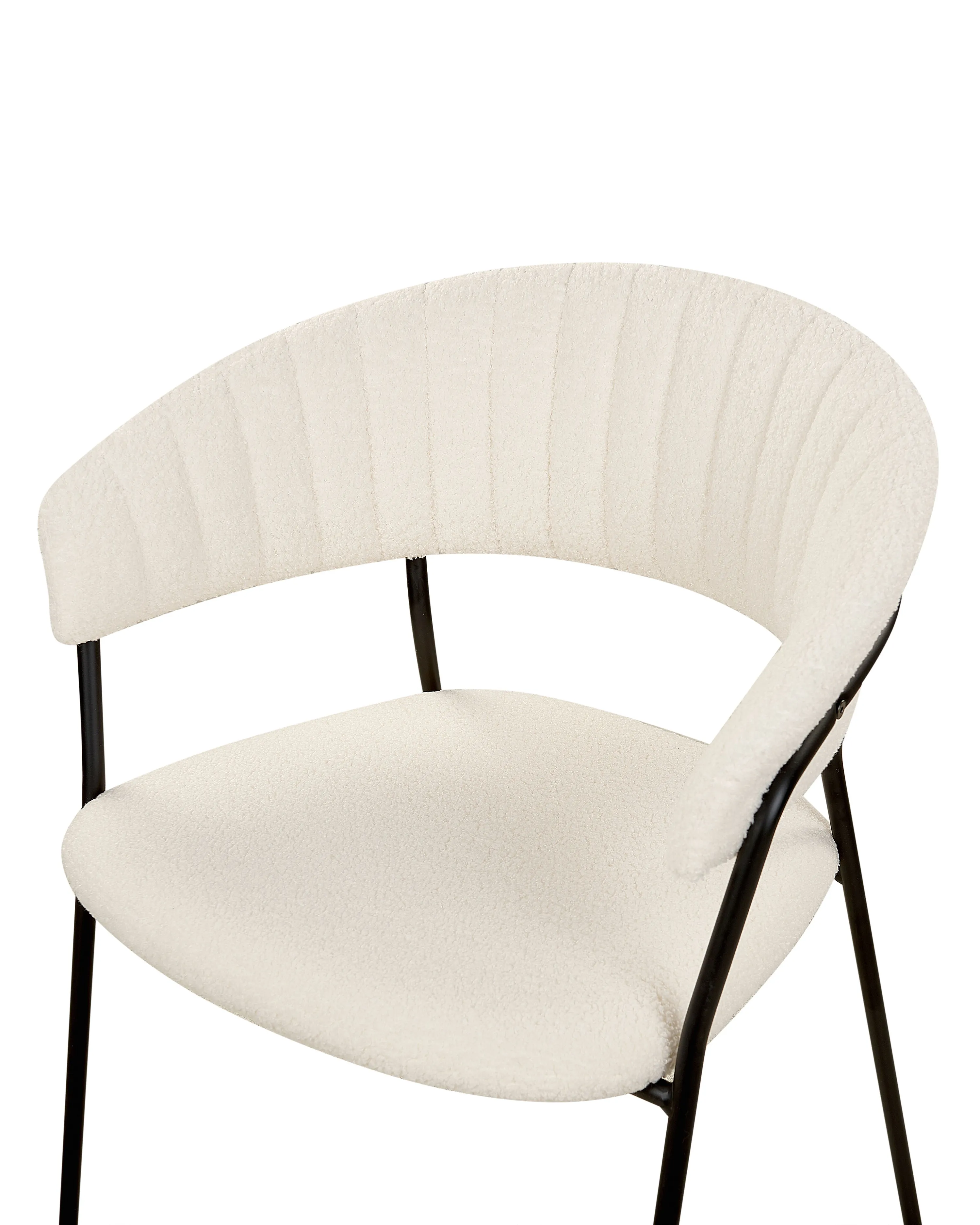 Set van 2 eetkamerstoelen MARIPOSA Bouclé Gebroken wit
