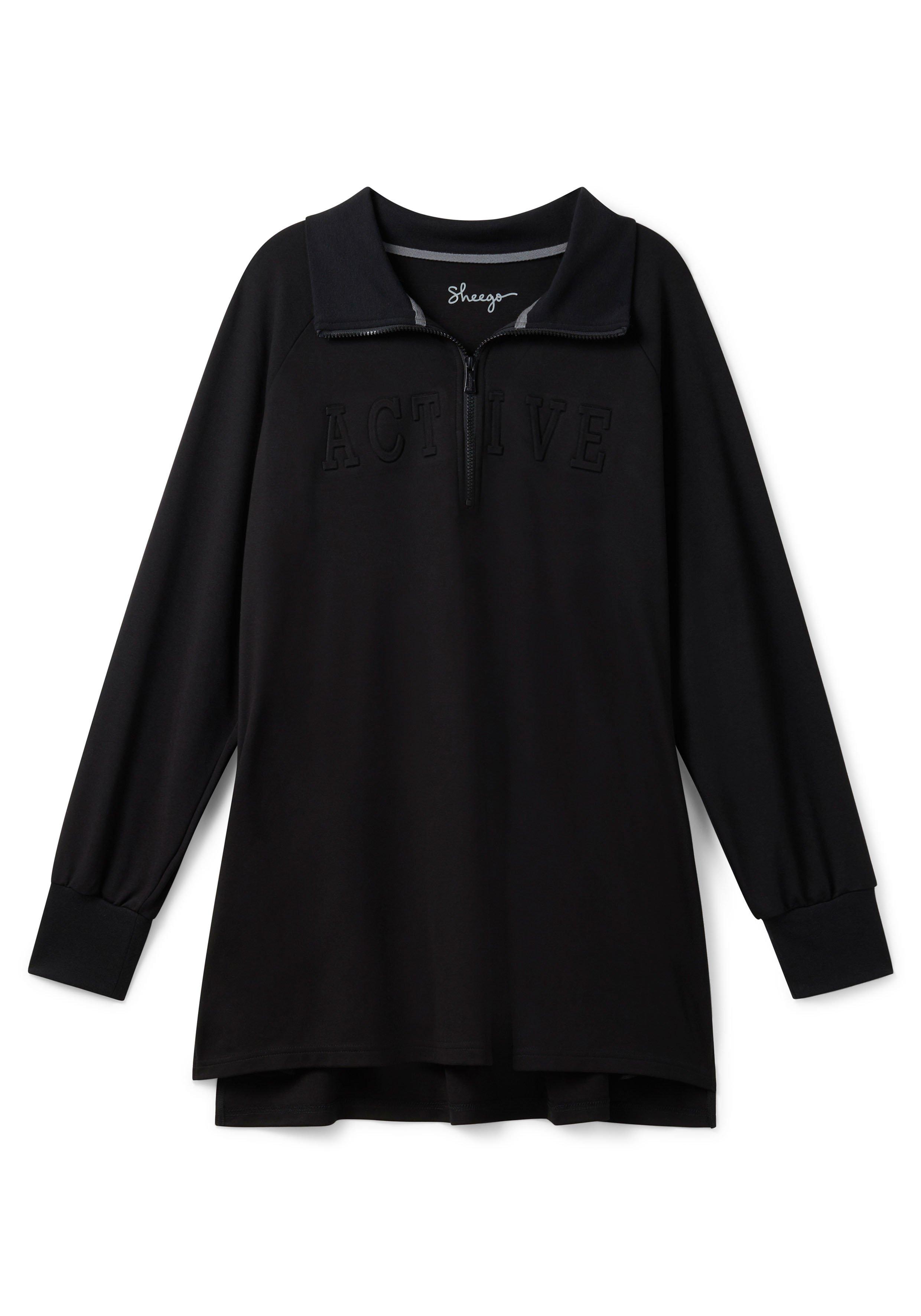 Relax-Longsweatshirt mit Troyerkragen