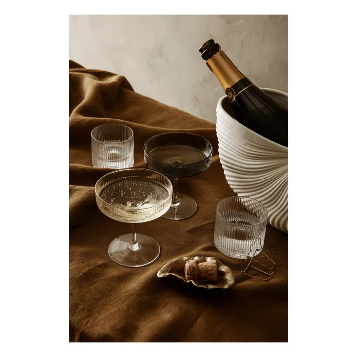 Ferm Living Coupes à champagne Ripple - Set de 2 | Gris