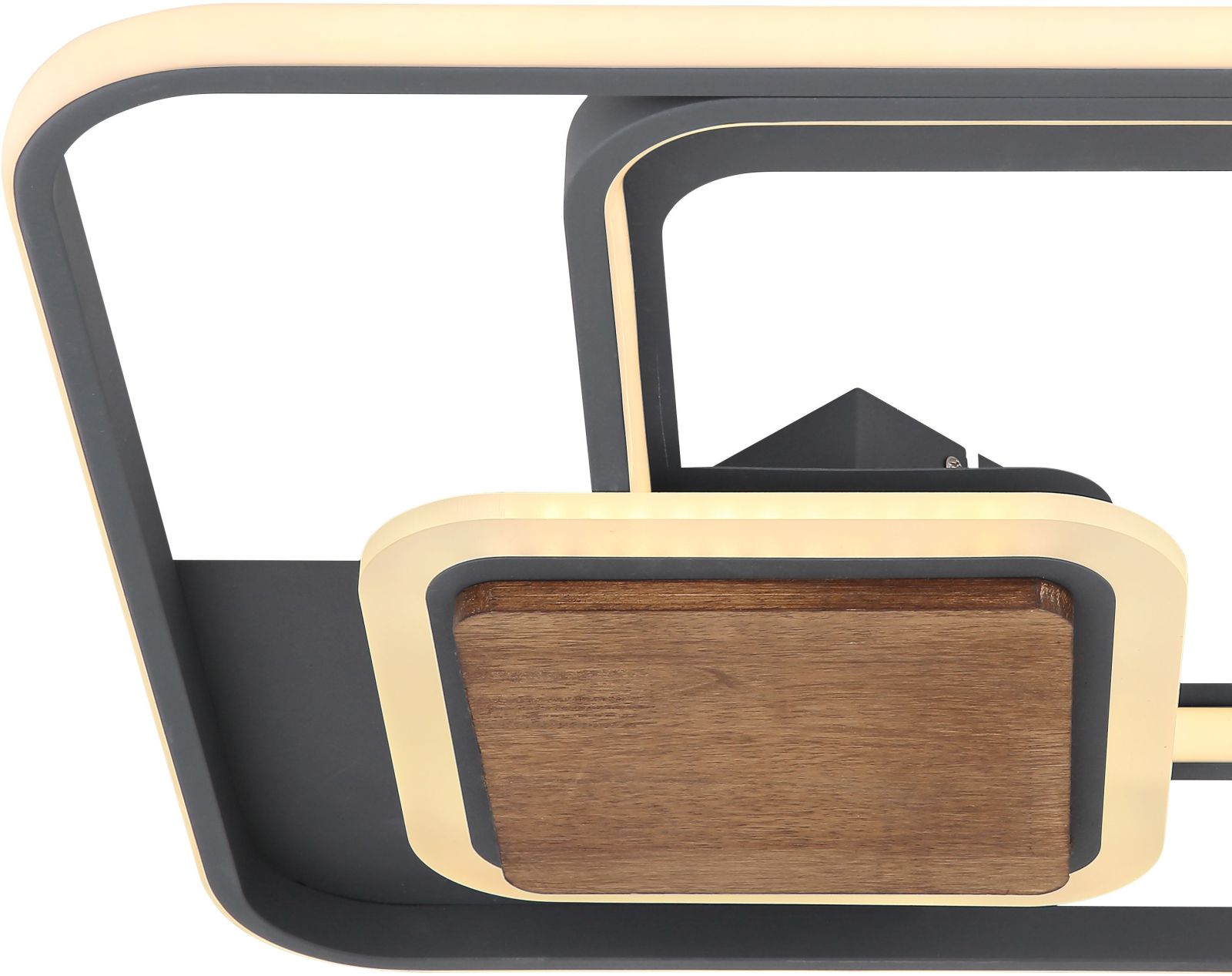 LED-Deckenleuchte - graphit-holzfarben-opal - 50 cm