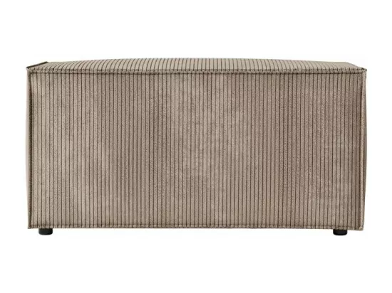 Pouf en velours côtelé Clarisse - Taupe - L90 x P50 x H41cm - Loungitude