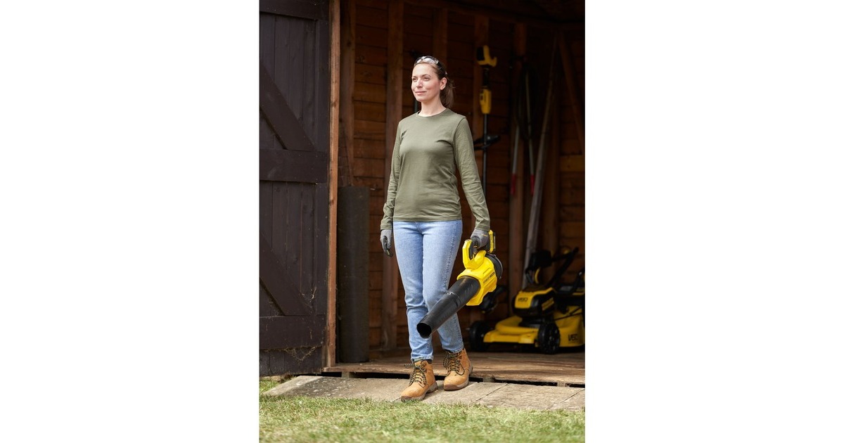 Stanley18V STANLEY® FATMAX® V20 borstelloze blazer bladblazer  (Geel/zwart, 4.0Ah, accu en oplader inbegrepen)