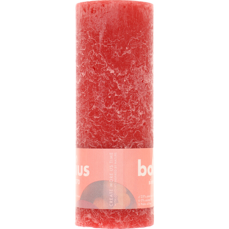 Bolsius Rustieke kaars 19cm rood
