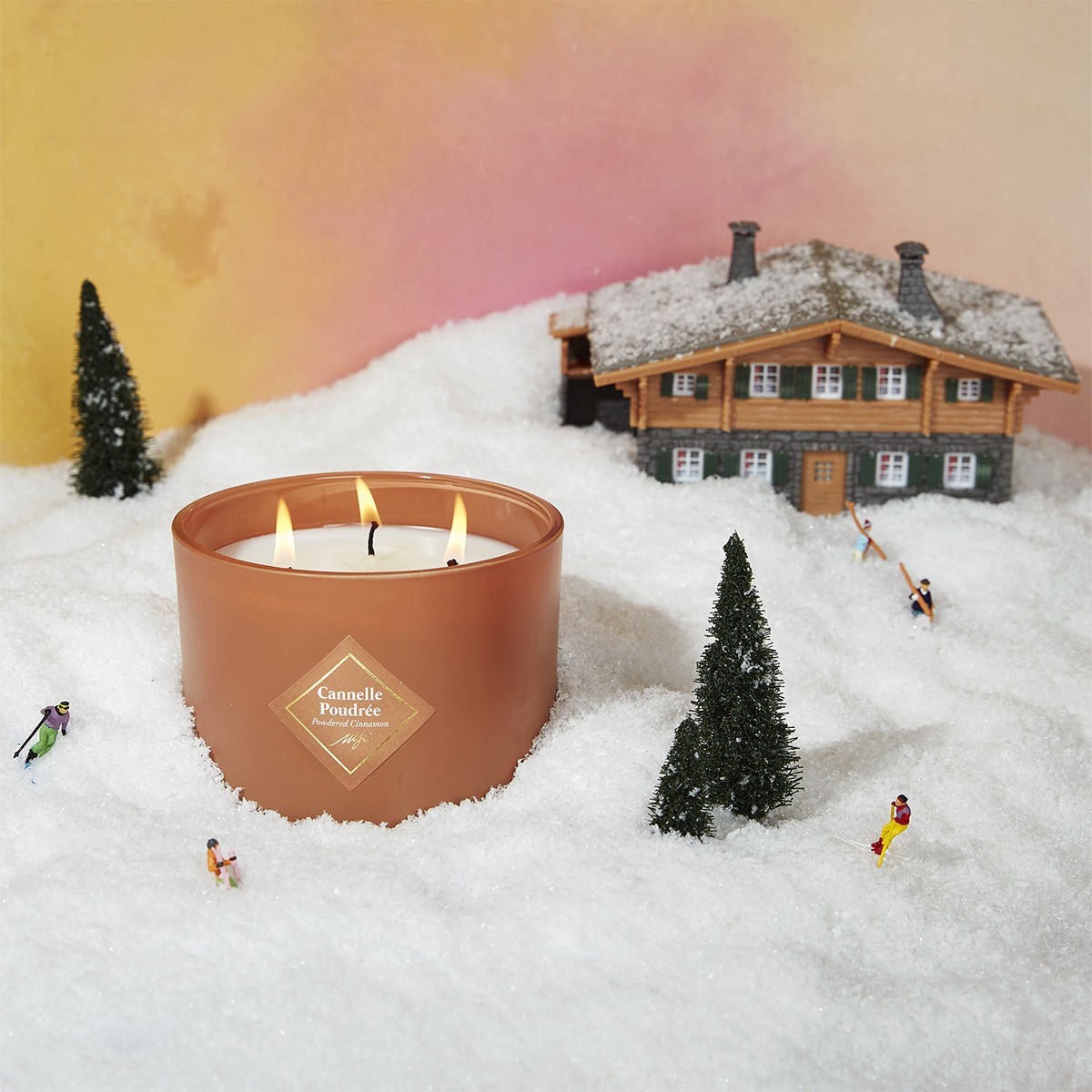 Bougie parfumée 3 mèches - Cannelle poudrée - 350 g