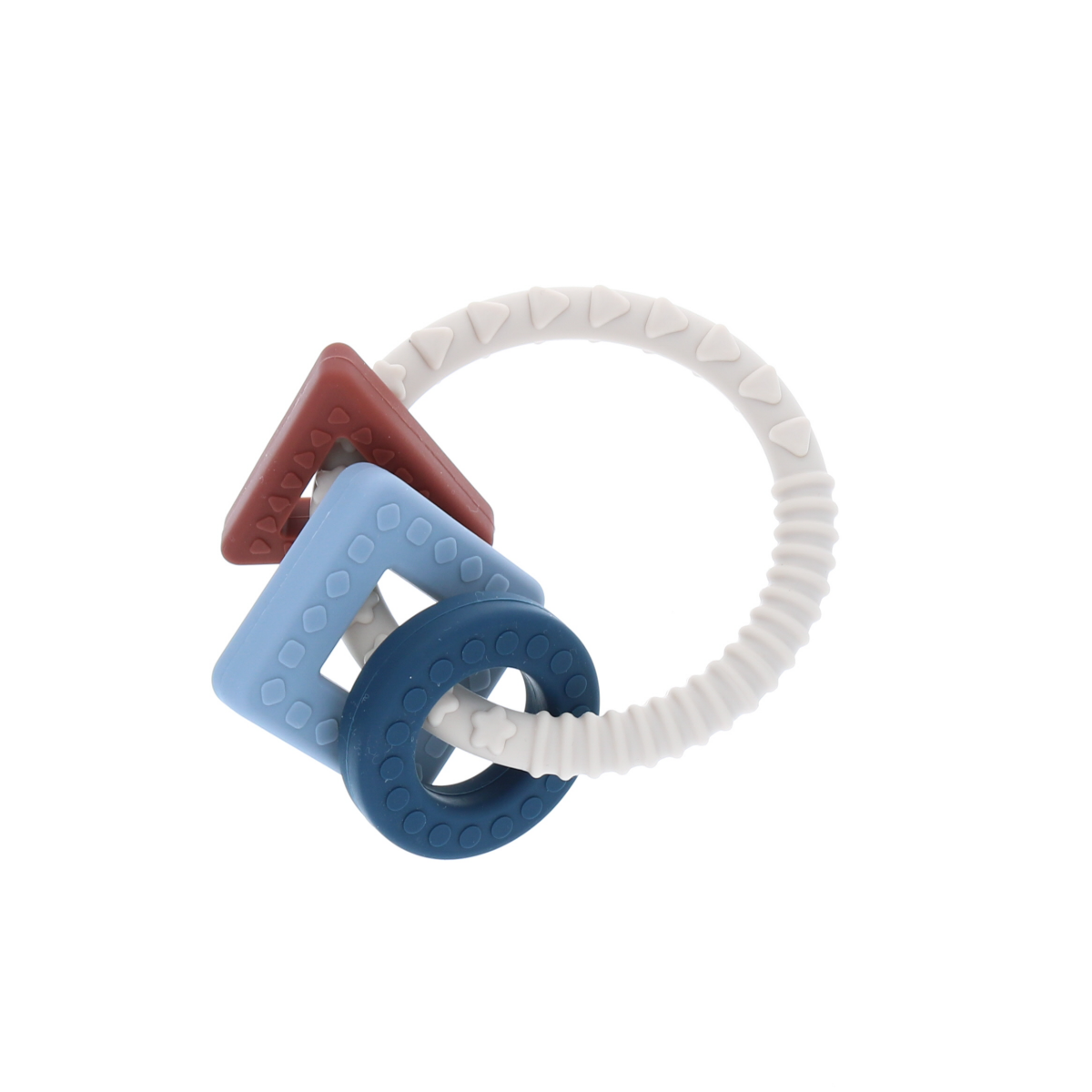 Anneau de dentition formes bleu et rouge Amande