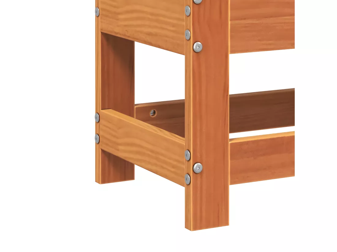 Repose-pied de jardin cire marron 62x30x32 cm bois pin massif